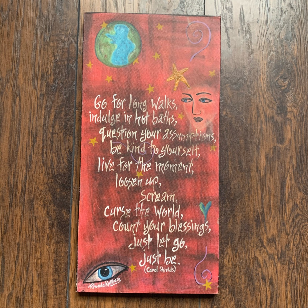 Carol Sheilds Rhonda Kullberg handpainted wall art